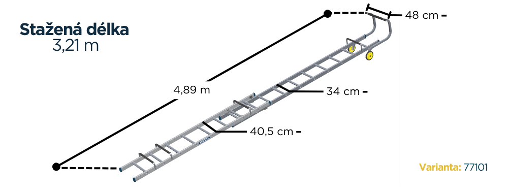 Stresni zebrik Werner 3,20 detail 2.1